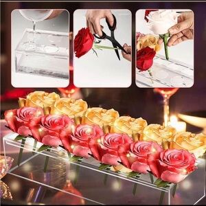 Acrylic rectangular center based fits 25 flowers or roses